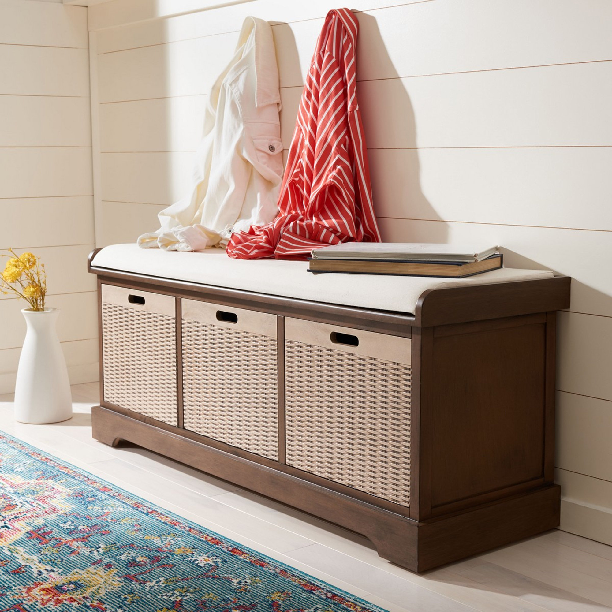 Red Barrel Studio® Nelsen Upholstered Storage Bench | Wayfair