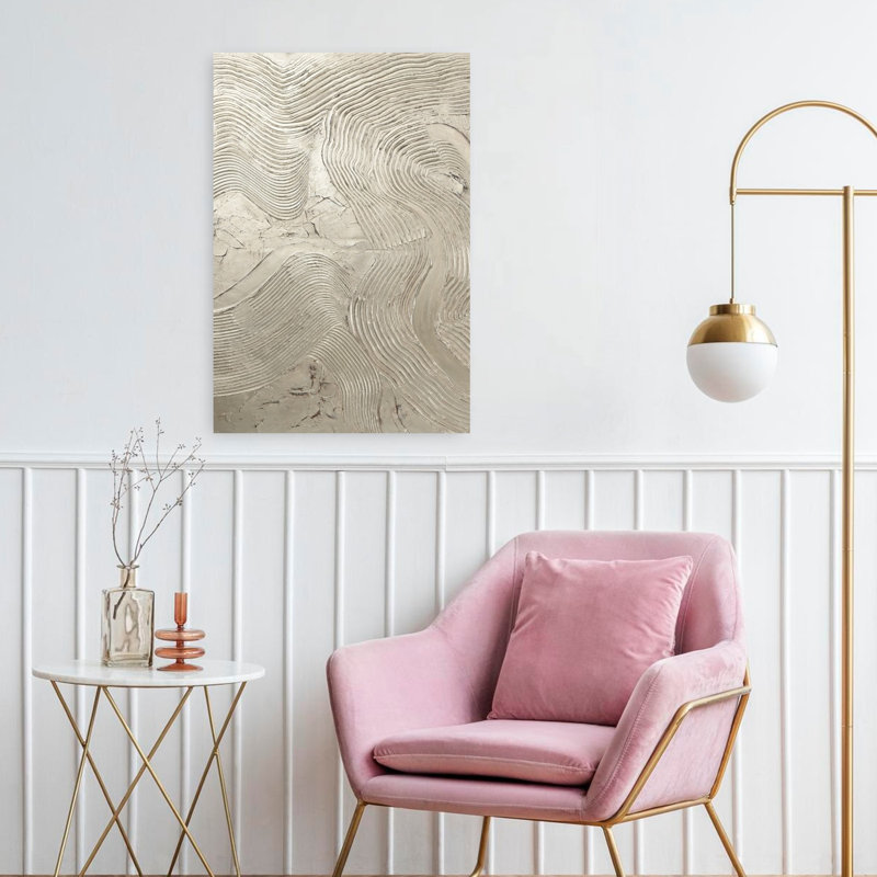 Art abstrait gris minimaliste, H 24 po x l 16 po