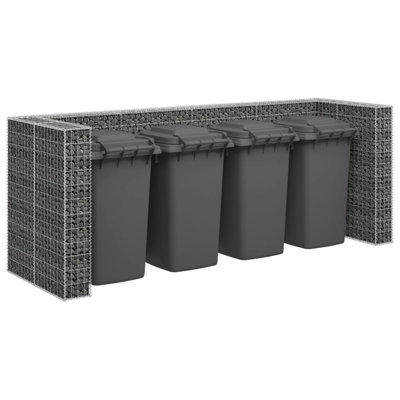 vidaXL Gabion Wall for Garbage Bins Galvanized Steel 126"x39.4"x47.2