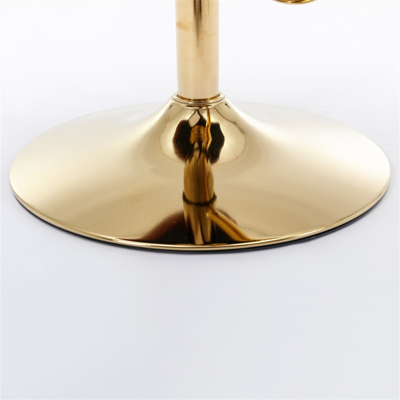 Tabourets de bar rembourrés en polyuréthane Kall, Cuir PU beige / cadre doré, Noir