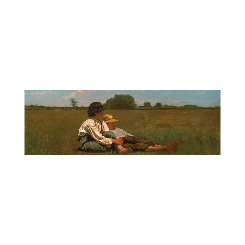 Boys In A Pasture by Winslow Homer - Wrapped Canvas Panoramic Painting, 30.48 cm H x 91.44 cm W x 1.91 cm D