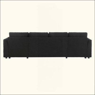 107" Modern U-Shaped Convertible Sleeper Sectional Sofa with Dual Storage Chaise, Built-In USB Charging Ports, Soft Teddy Fabric Tufted Couch for Living Room & Small Apartment