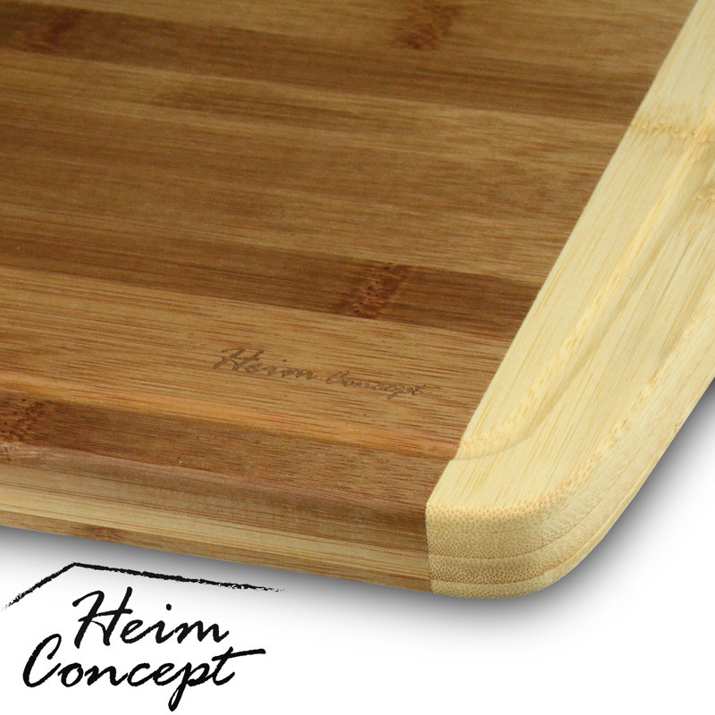 Large Rectangular Bamboo Cutting Board with Drip Groove