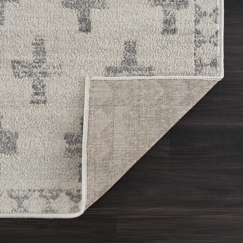 Dounia Transitional Performance Gray Area Rug, Rectangle 9' x 12'