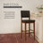 Upholstered Counter Stool with Solid Wood Frame-52517032-52517035
