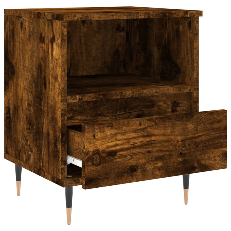 Mushaim 40 cm W Bedside Table, Smoked oak, Individual