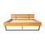 Cadre de lit en bois de pin, taille grand, couleur noire naturelle