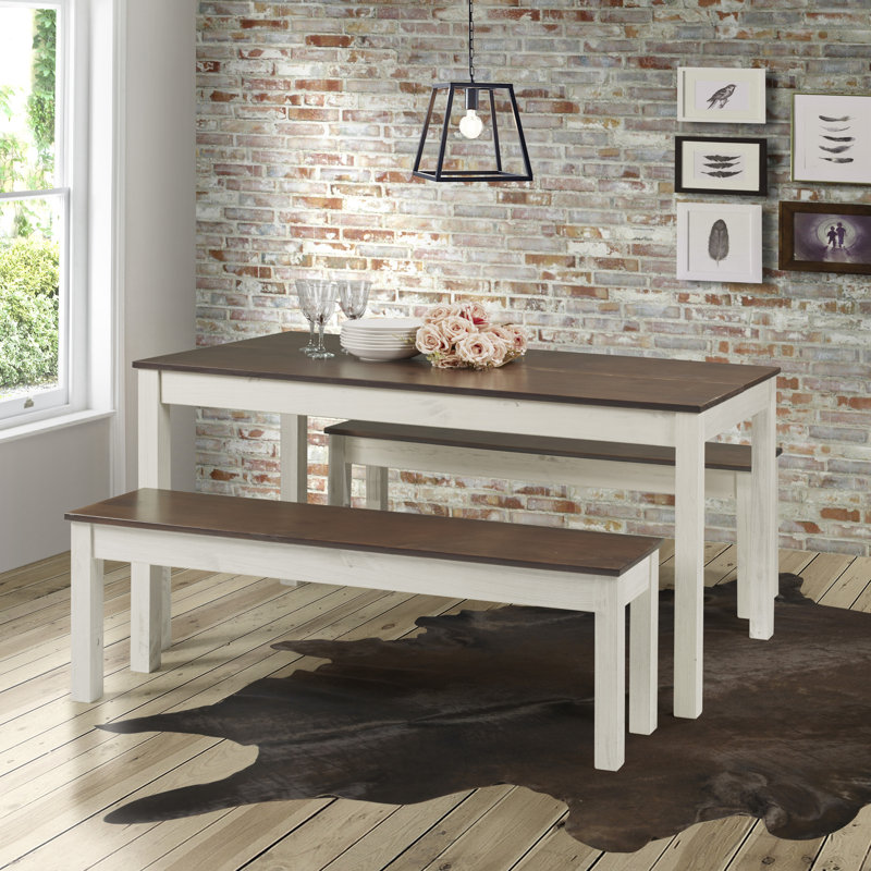 Poppy-Jane 6 - Person Pine Solid Wood Solid Wood Top Four Leg Dining Set