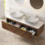 Armoire de rangement flottante 2 tiroirs avec lavabo pour salle de bain