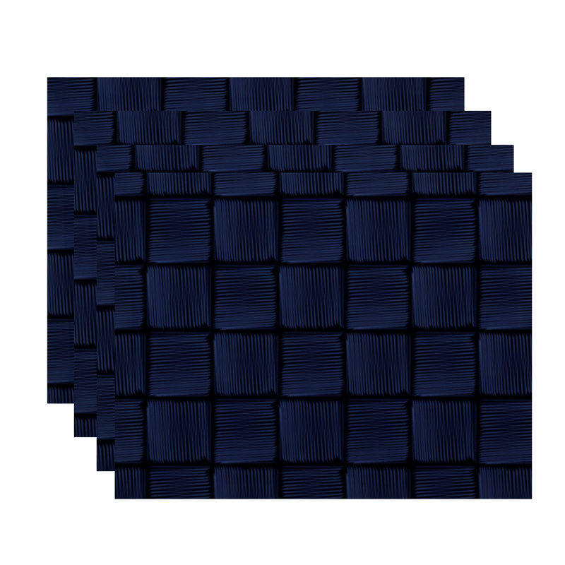 Ensemble de napperons 4 pièces Basketweave, Bleu marine