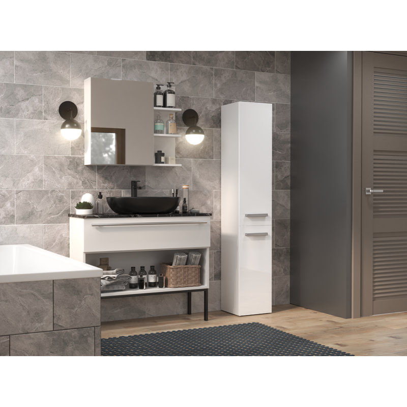 Ranstead Linen Cabinet, High-gloss White