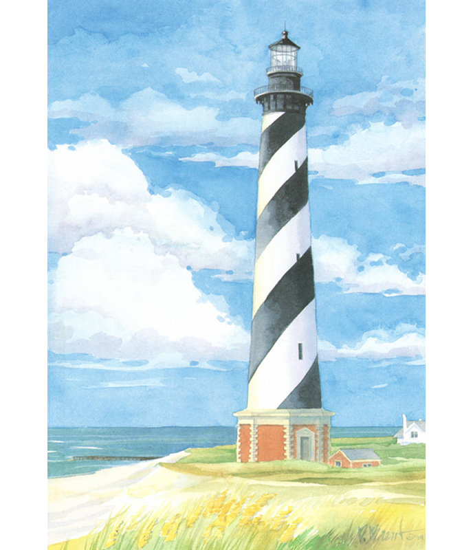 Lighthouse Cape Hatteras NC, 18" H x 12" W
