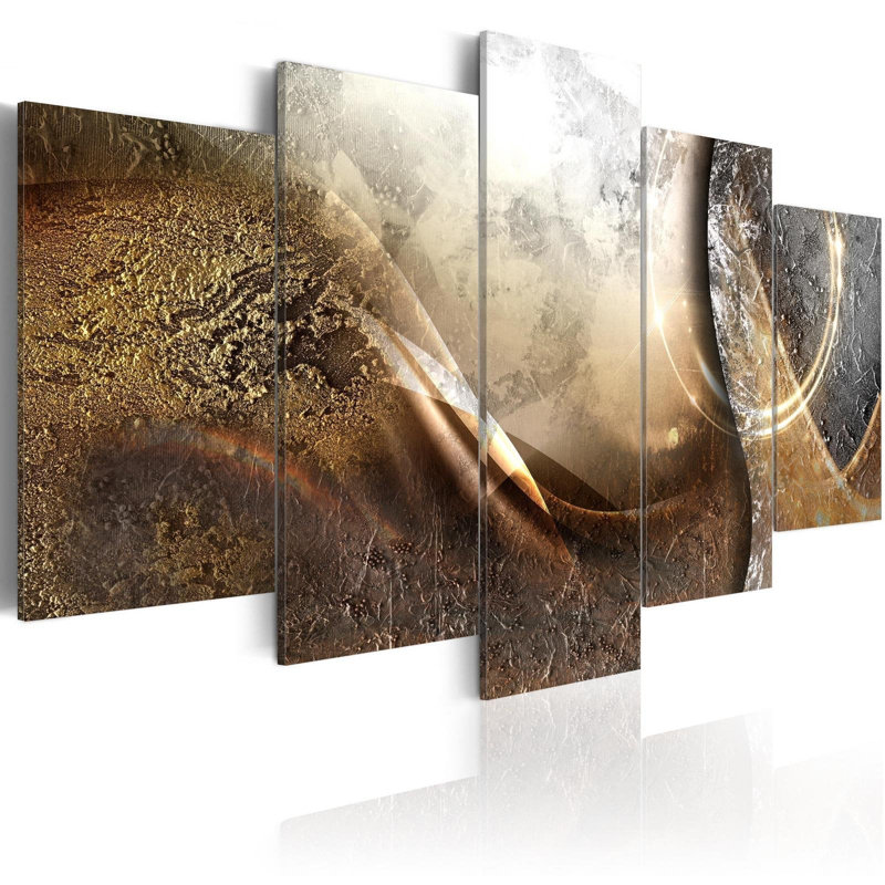 Driscilla, planète lunaire sur toile, 5 pièces, H 40 po x l 80 po x P 0,7 po