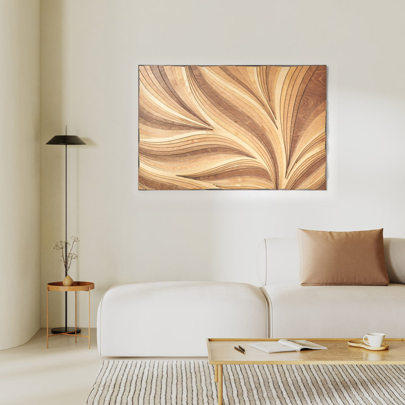 Parawood, art mural en bois au verso sans cadre, décor en bois 3D, décoration murale abstraite