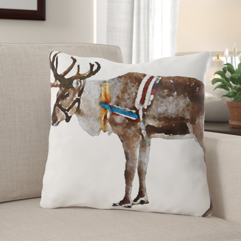Coussin décoratif Renne, Microsuède, Intérieur