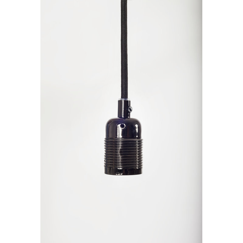 E27 Pendant Black Chrome / Black Cable, Black Chrome/Black