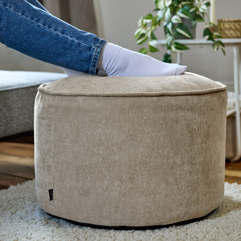 Bean Bag Bazaar Milano Chenille Footstool, Beige