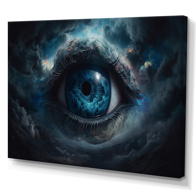 Œil de la tempête sur toile, H 16 po x l 32 po x P 1 po