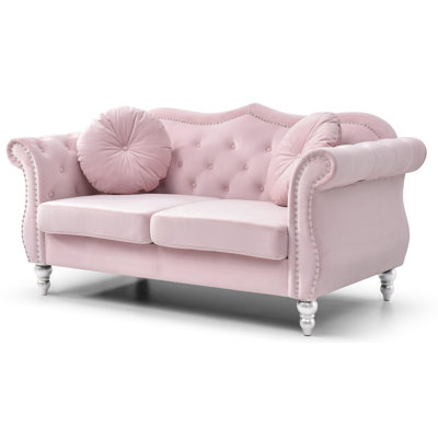 Hollywood 68in Loveseat, Pink