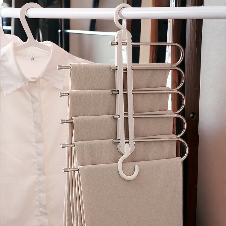 Trouser Hangers Space-saving Multiple,2 Pieces Trouser Hangers Stainless  Steel Extendable,foldable Multi Hangers,closet Hanger Holder,white | Fruugo  FI