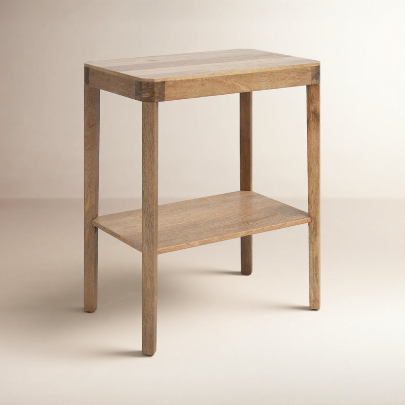 Talcott Rectangular Wooden Slim Side Table, Blue, 24.25" H x 16" W x 10" D