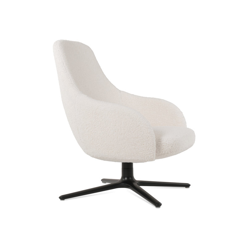 Fauteuil pivotant ovale Gazel, Blanc cassé