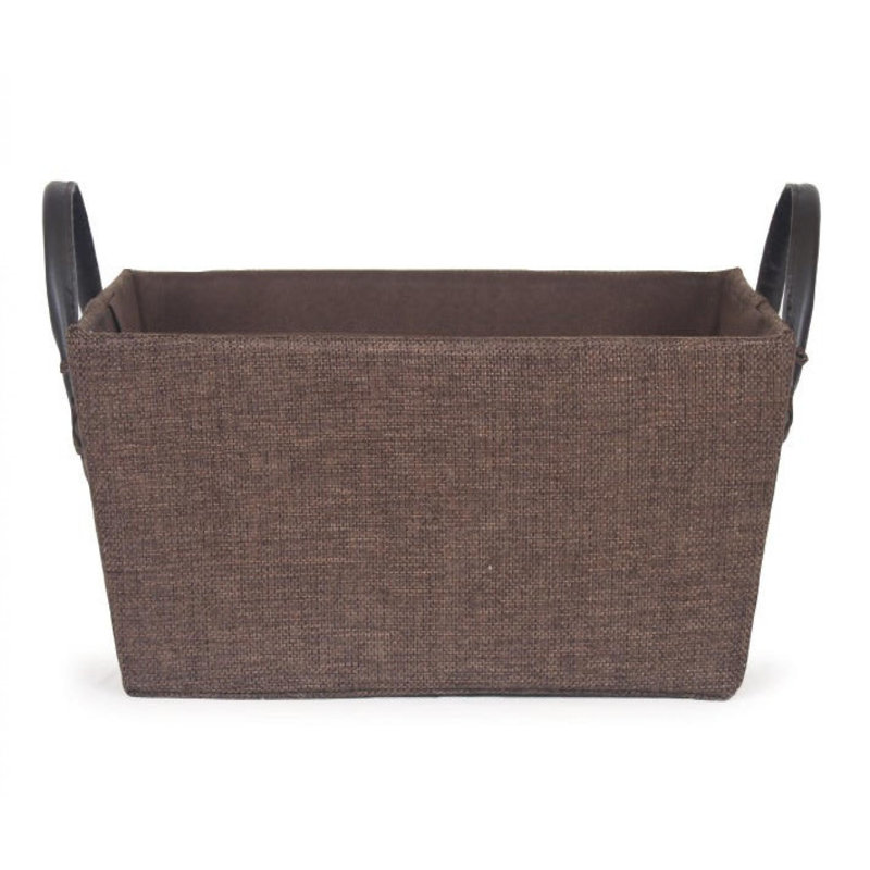 Panier en tissu, H 5 po x l 11,4 po x P 8 po, Brun