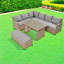 Ensemble de salle à manger de patio en rotin durable, conception moderne extensible pour l'extérieur