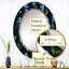Miroir mural Blue Spring Flowers, traditionnel - fleurs bleues printanières sur fond noir-2112656375