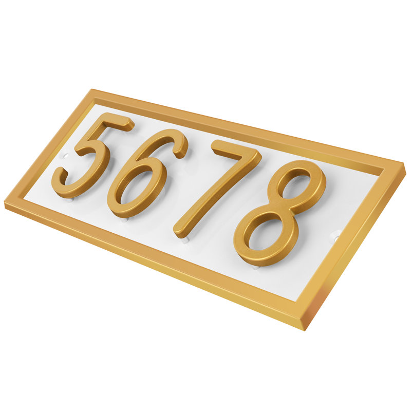 Royal Shade Floating Horizontal AFramed Aluminum Address Plaque – Customized 3/4/5-Digit House Numbers for Stylish Indoor and Outdoor Spaces