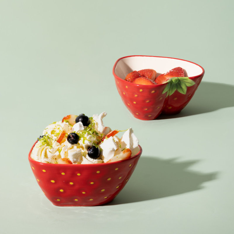 Ensemble de 4 bols à fraises