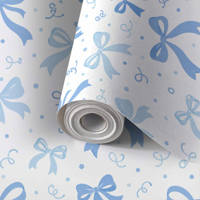 Papier autocollant auto-adhésif à motif de ruban bleu sans couture à carreaux auto-adhésif et amovible 24 po x 118 po (60 x 300 cm)