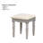 Silver Transitional Vanity Set with Stool: Knob Handles, Storage Drawers & 3-Sidded Mirror-1774569079