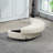 Upholstered Half Crescent Moon Storage Bench Large Ottoman-287084762