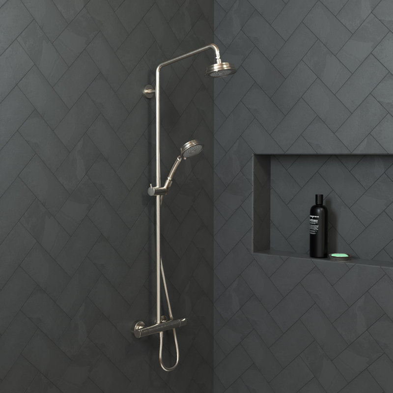 Pomme de douche à 3 jets Croma C 100, Nickel brossé