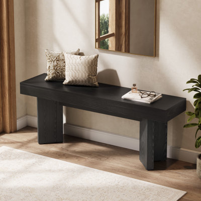 47" Wooden Entryway Bench, Farmhouse Shoe Bench by Millwood Pines