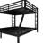 Black Metal Bunk Bed - Queen Over King. Teens & Adults' Choice. Space Solution. Noise Reduction. Strong Frame. No Box Spring. Under Storage. 2 Side Ladders. Enhanced