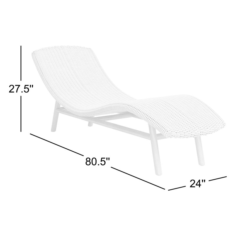 Portia Outdoor Teak Chaise Lounge, Stained Saddle Brown, Tanned Weave