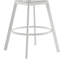 Tabouret de comptoir pivotant d'extérieur en aluminium avec bois de teck et coussin gris argenté