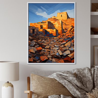 Ruines anciennes dans un paysage mexicain - Art mural mexicain