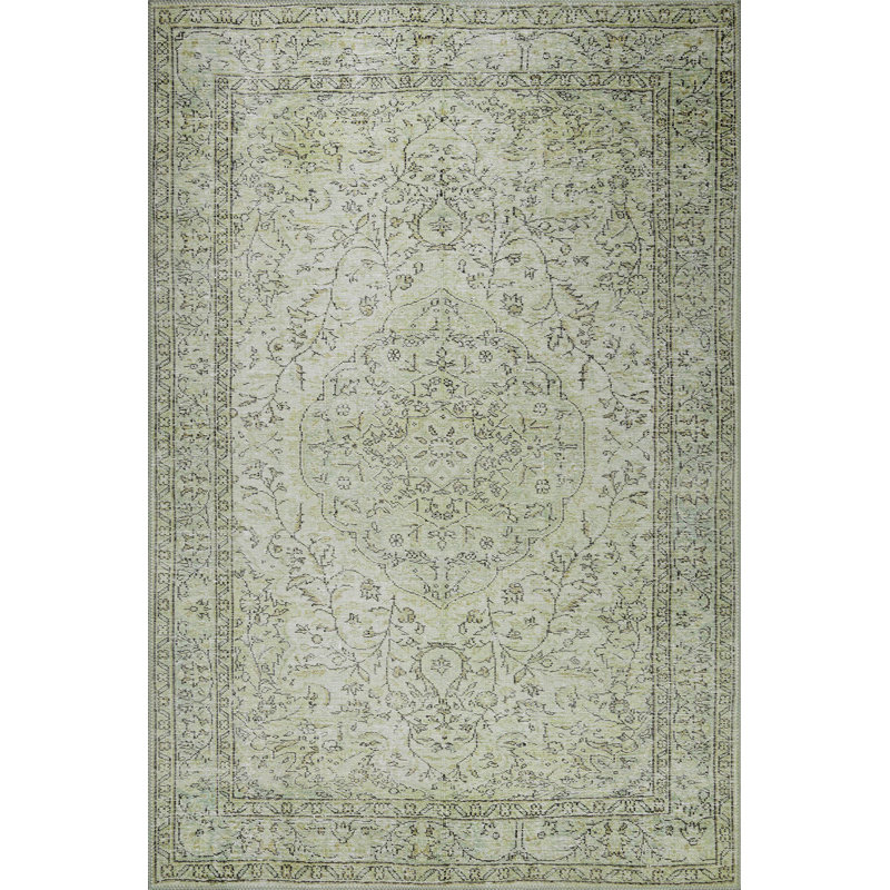 Luxurious Green Carpet, 2.5 x 7.5 Feet | 100% Polyester, 1.5 lbs/sq ft, Pile Height: 0.2 inches | Eco-Friendly Recycled Poly Cotton Underside, Durable Machine Carpet, Perfect for Living Room & Bedroom Decor