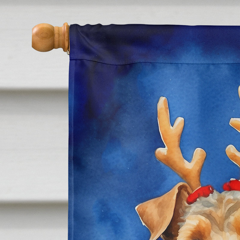 Christmas Reindeer House Flag, Welsh Terrier