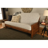 Anders Full / Double 79'' Upholstered Cushioned Futon And Mattress