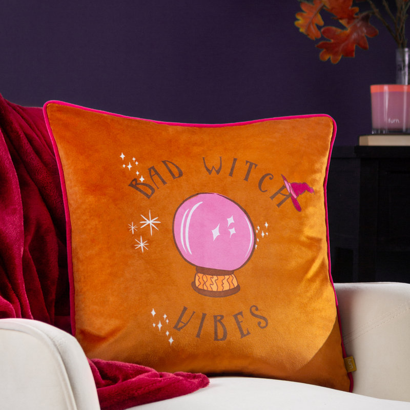 Bad Witch Vibes Square Throw Pillow Cover
