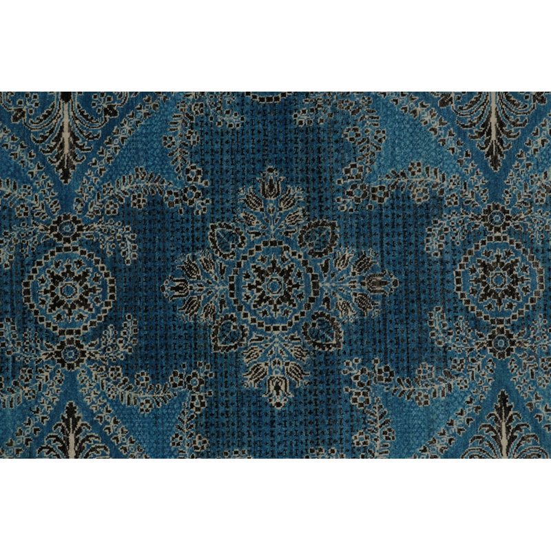 Rug & Kilim’S Modern Rug In Electric Blue And Beige