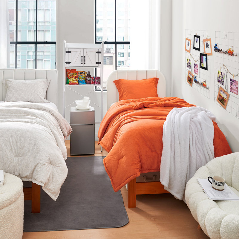 Coma Inducer Neon Nights Oversized Comforter Set, Orange, Twin Extra Long Comforter+ 1 Standard Sham
