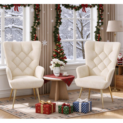 Bastoam 50Cm Wide Tufted Velvet Wingback Chair