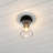 1-Light Semi-Flush Mount Cylinder Glass Shade Light(Black)-1515491968