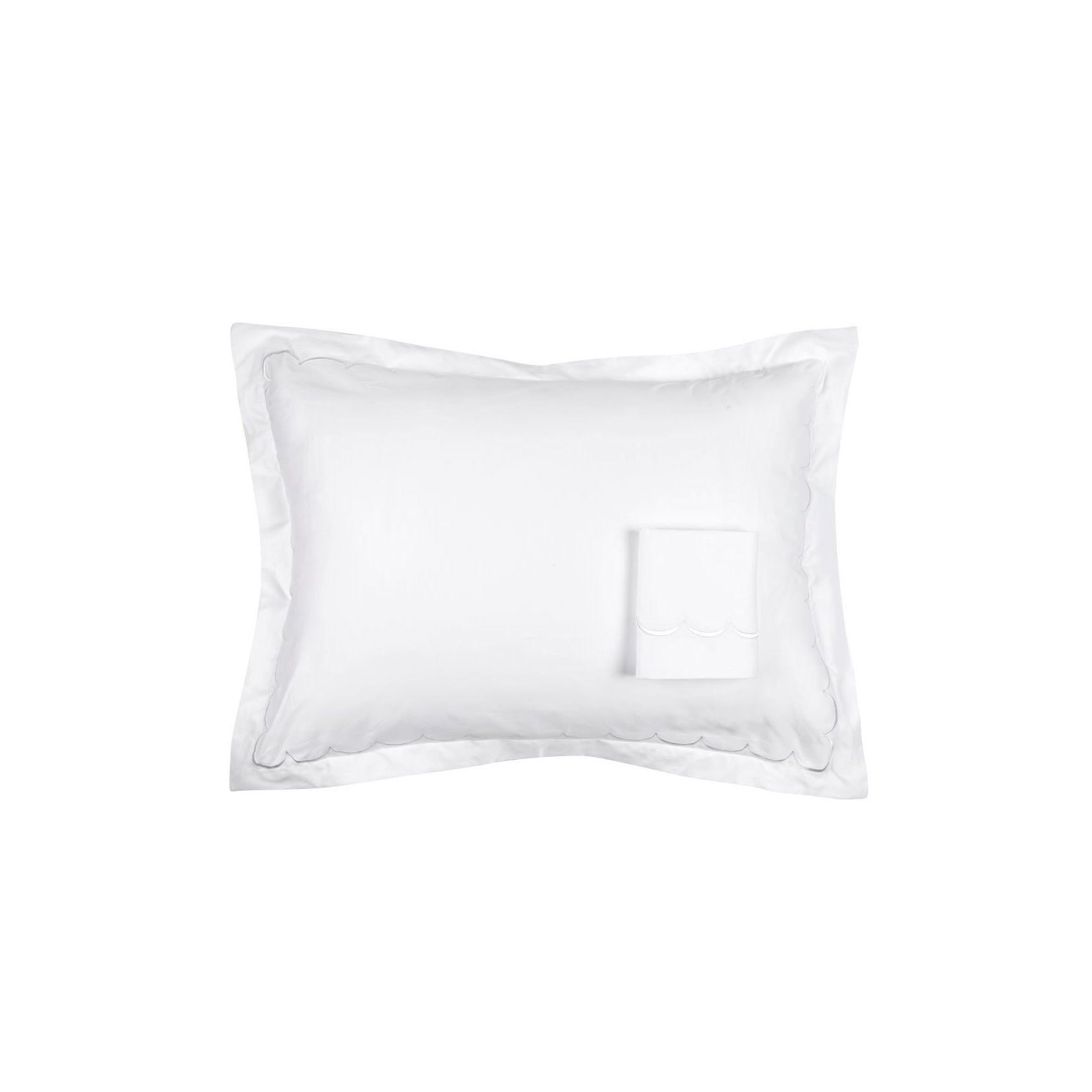 Brazier Sateen Duvet Cover Set, White, Queen Duvet Cover + 2 Standard Shams