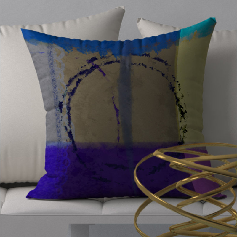 Abstract Reversible Throw Pillow, 18" H x 18" W